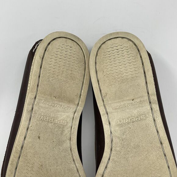 Sperry Top Sider Boat Shoes Mens 11 M Brown Leather Casual Two Eye Lace Up - Picture 15 of 16